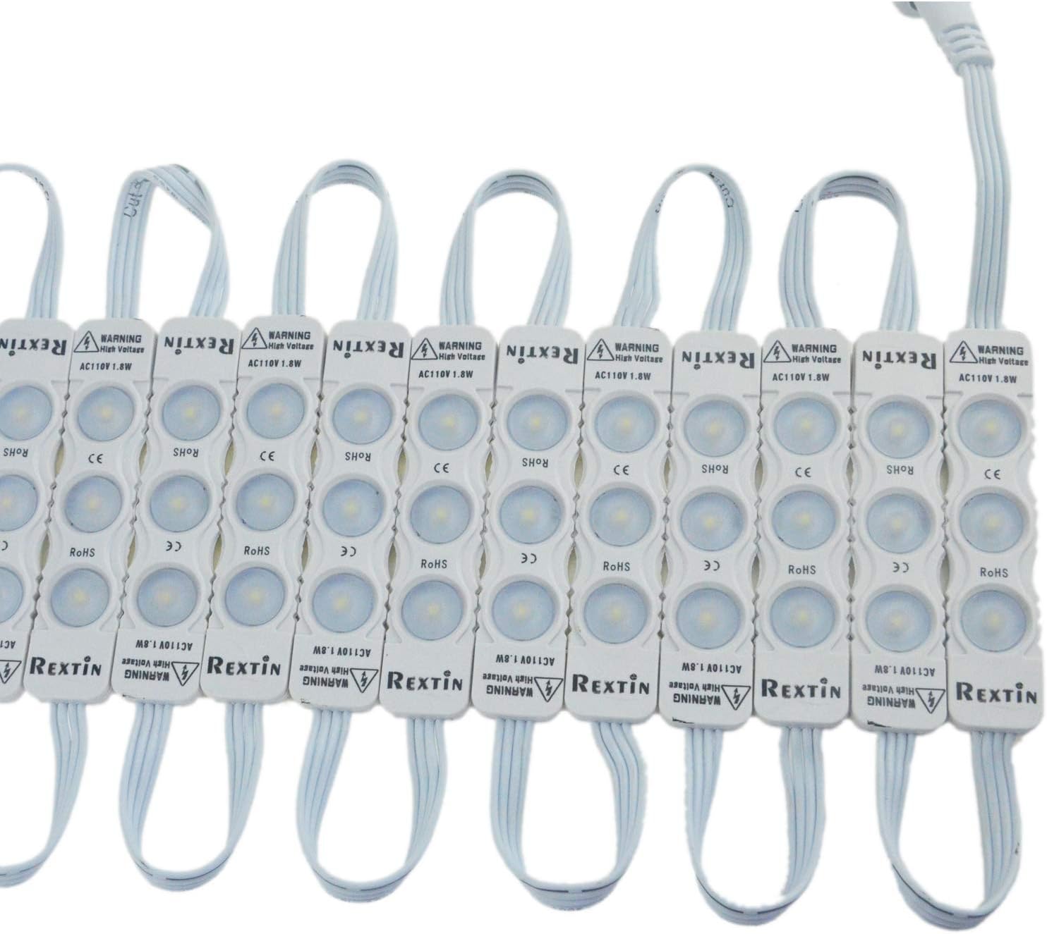 REXTiN Super Bright 110V 100pcs 2835 LED Module Yellow Lights