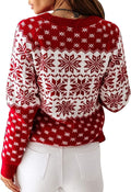 Christmas Snowflake Reindeer Knitted Sweater Women's Pullover - Cozy