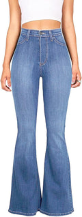 High Waisted Bell Bottom Jeans for Women Black Flare - Retro Fit