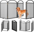 4 Panels Full Metal Freestanding Dog Gate 96in Extra Wide - Foldable