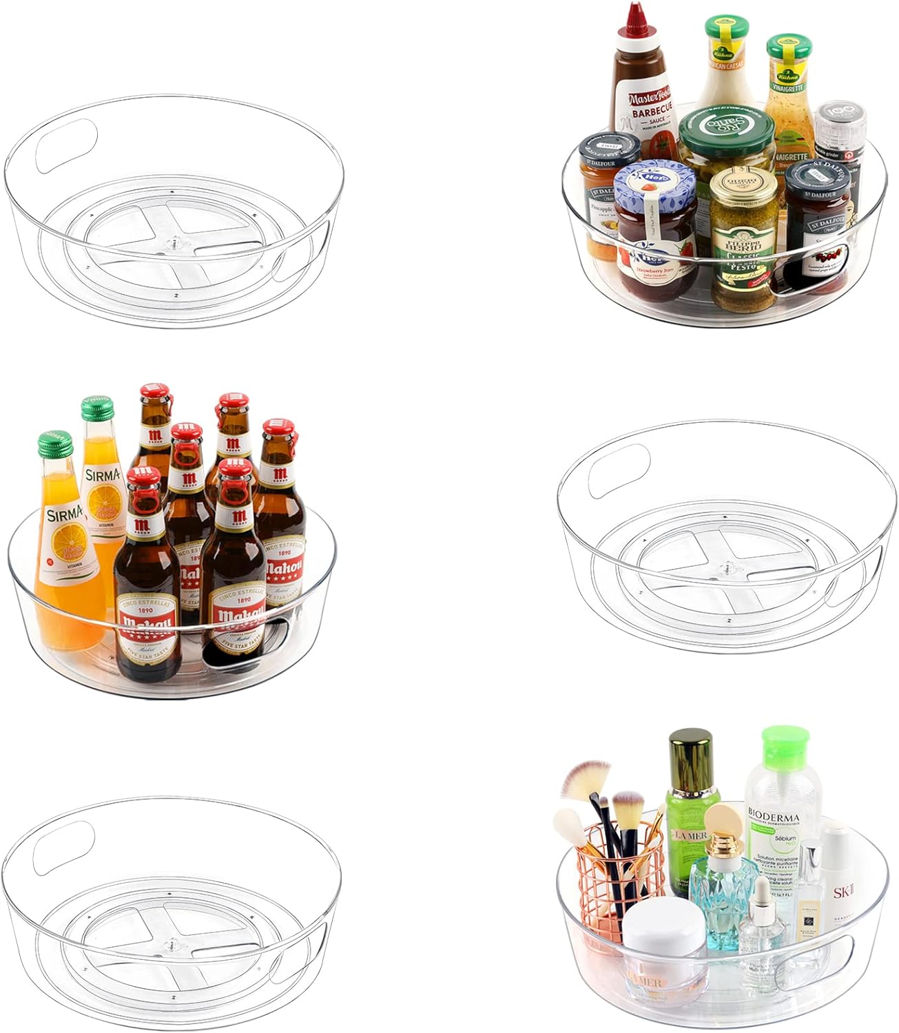 GUZON 6 Pack Lazy Susan Organizer for Kitchen and Pantry Use
