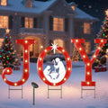 Solar Metal JOY Nativity Yard Sign - 23.62 in Outdoor Christmas