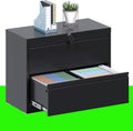 Lateral File Cabinet 2 Drawer Metal Filing Cabinet with Lock - Sturdy