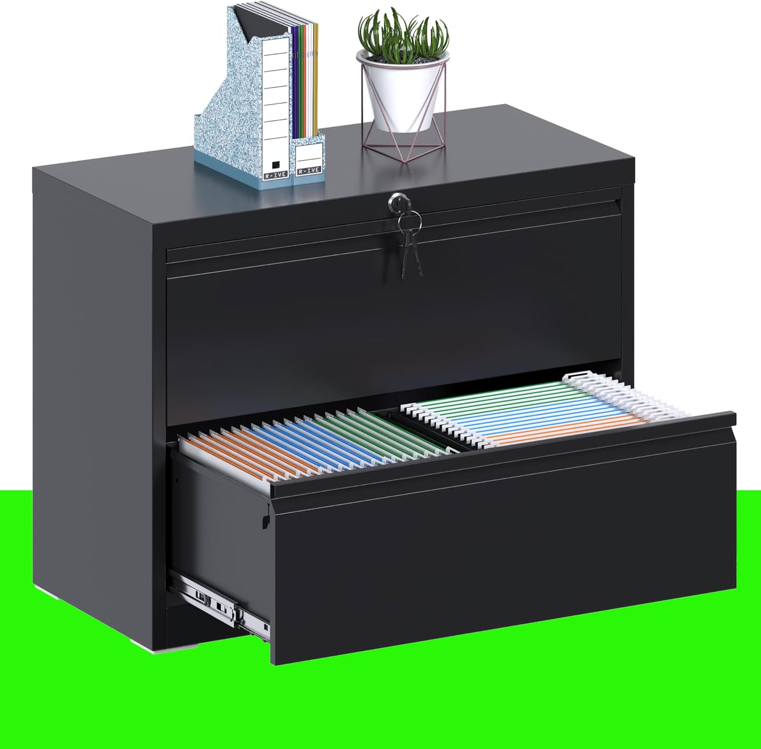 Aobabo Lateral File Cabinet: Secure and Stylish Storage Solution