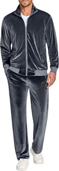 Velour Tracksuit Full Zip Jacket and Pants - Comfortable Velvet Set