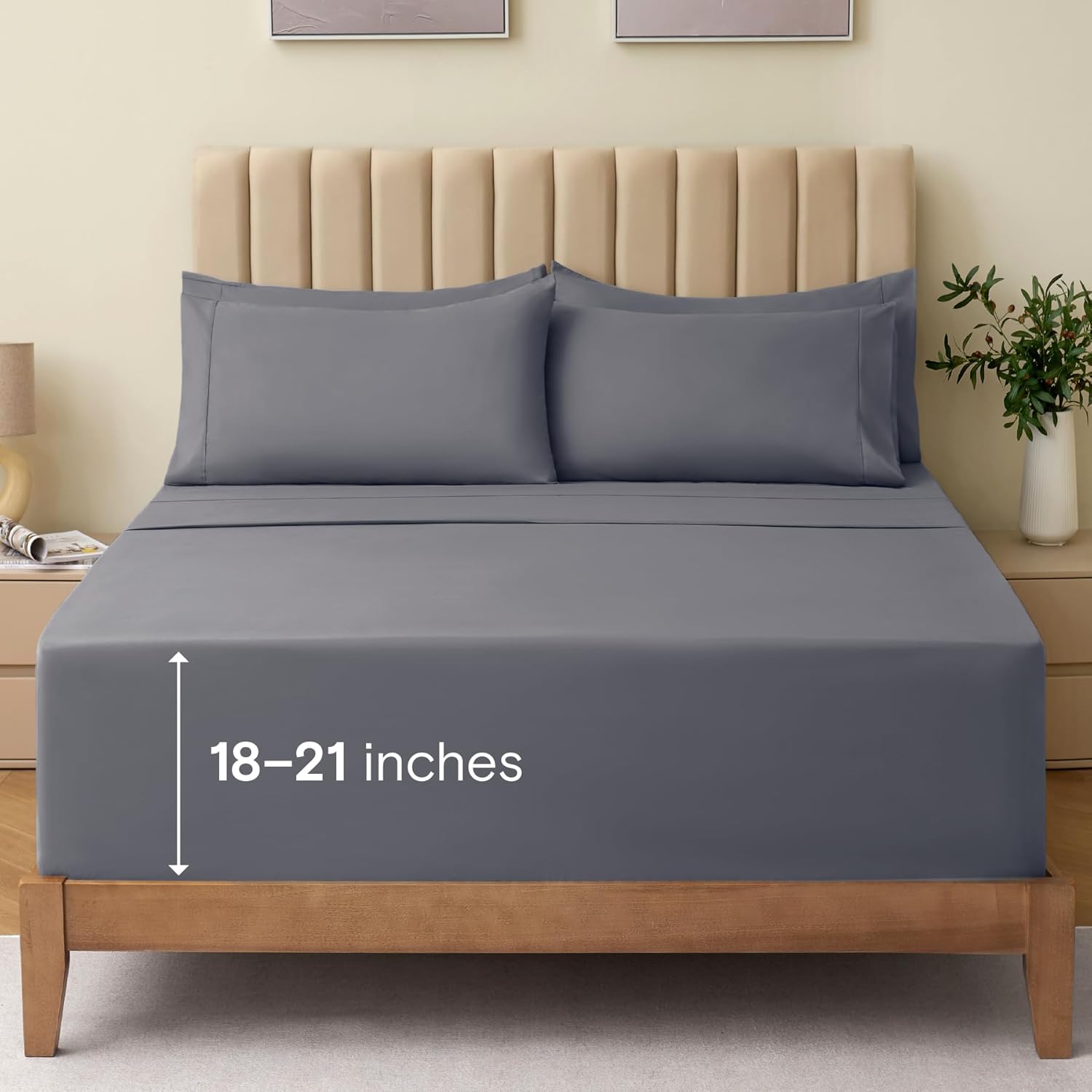 LuxClub Queen Sheet Set - Silky Soft Cooling Bed Sheets