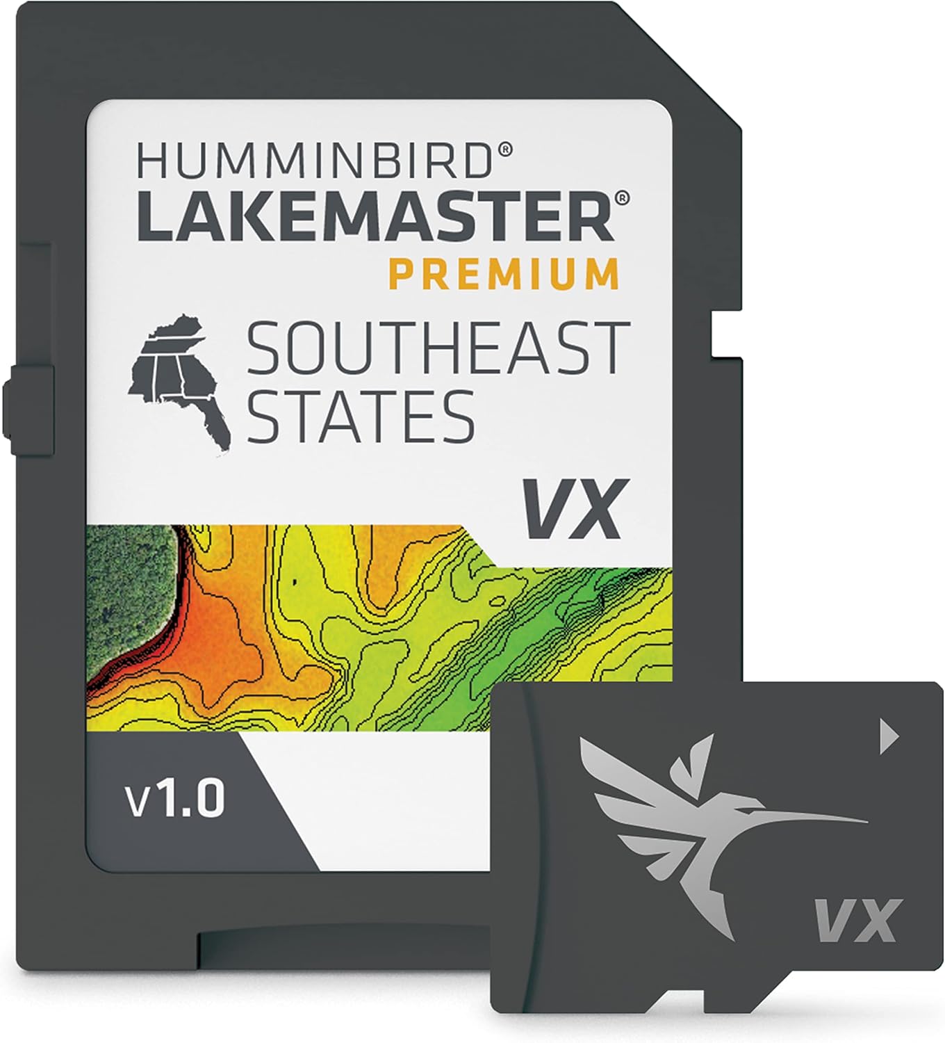 Humminbird LakeMaster Premium Southeast States V1 Map SD Card