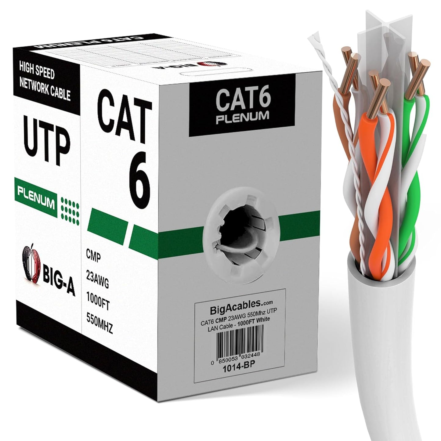 High-Speed Cat6 Ethernet Cable 1000ft - 10 Gigabit Network, 550MHz UTP