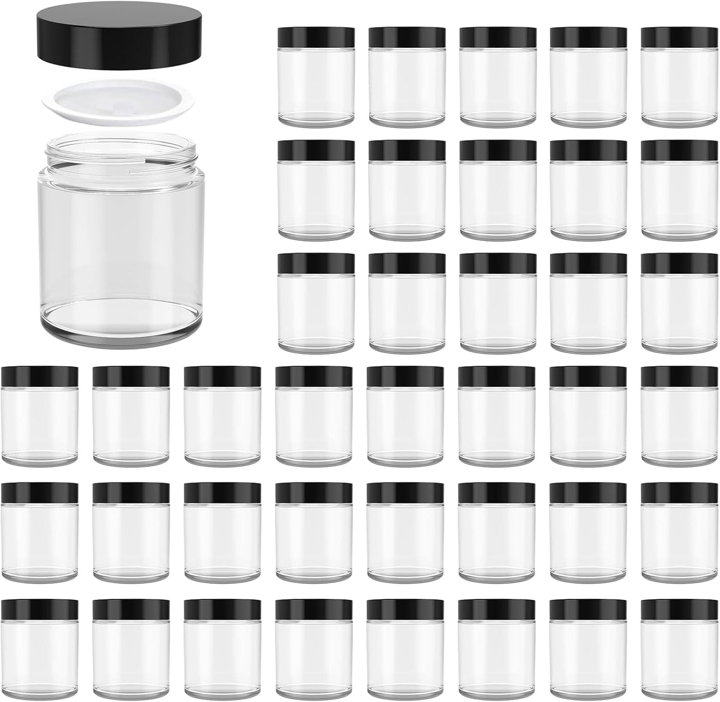 4 oz Glass Jars with Lids - Perfect for Cosmetics and Crafts