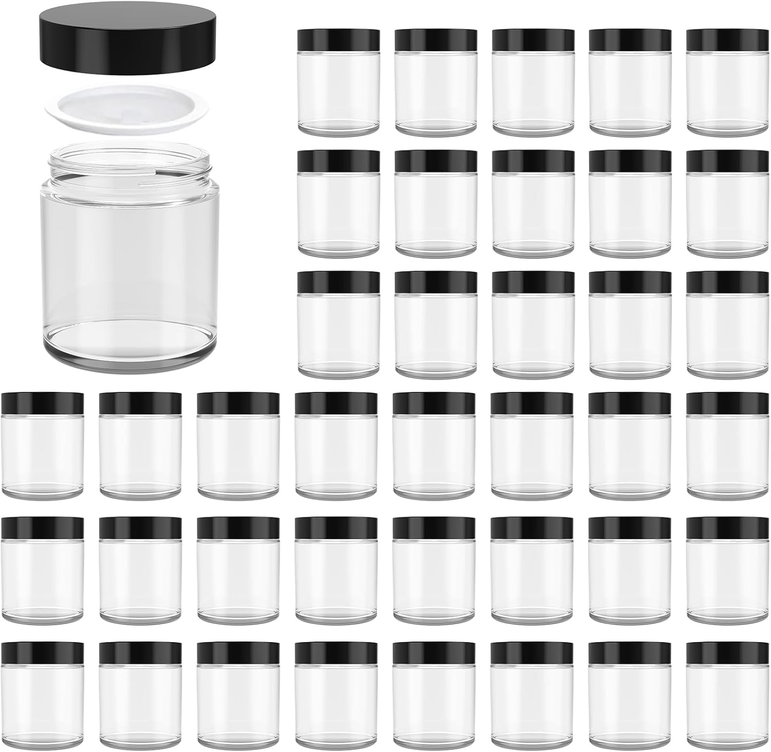 4 oz Glass Jars with Lids - Perfect for Cosmetics and Crafts