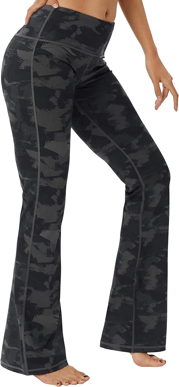 High Waist Bootcut Yoga Pants with Pockets for Women