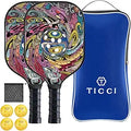 TICCI Pickleball Paddles Set of 2 - Lightweight Fiberglass, USAPA