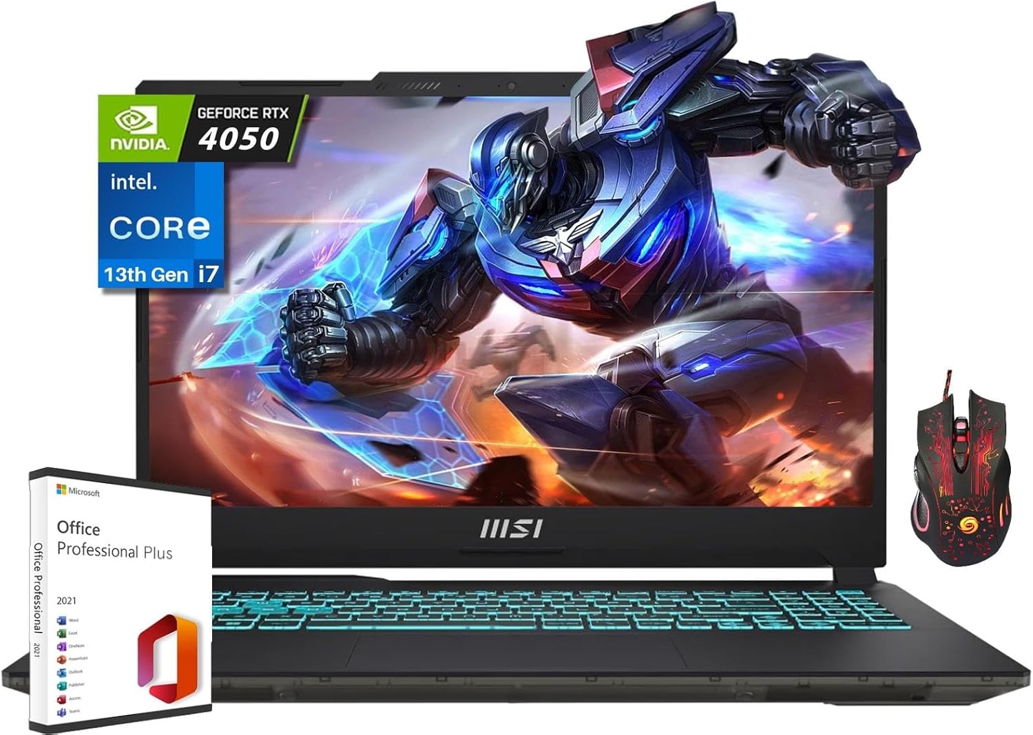 MSI Cyborg 15 Gaming Laptop with Intel i7 and RTX 4050 Graphics