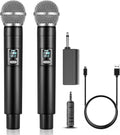 ALPOWL Wireless Microphone UHF Dual Handheld Cordless - 200ft Range