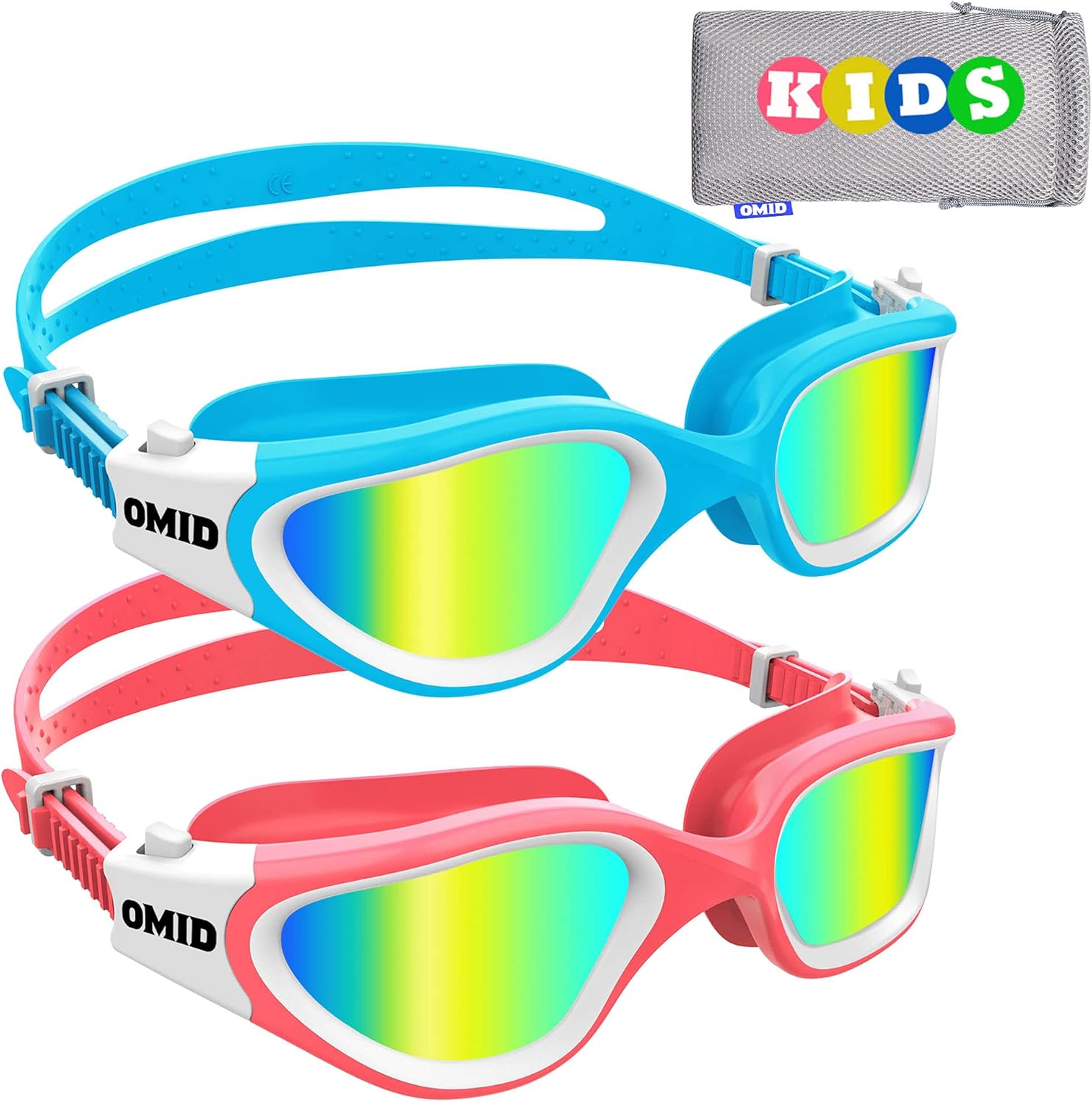 OMID Kids Swim Goggles for Ages 6-14 with Polarized Lenses