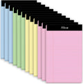 Colored Legal Notepads 5x8 Pack of 12 - Perforated Narrow Ruled Pads