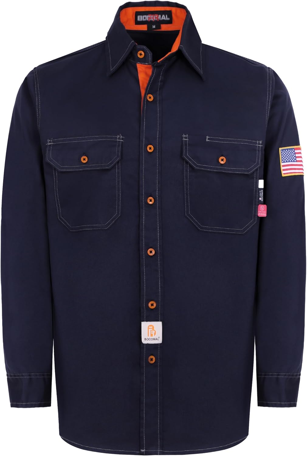 BOCOMAL Flame Resistant Welding Shirt for Men - NFPA2112 Safety