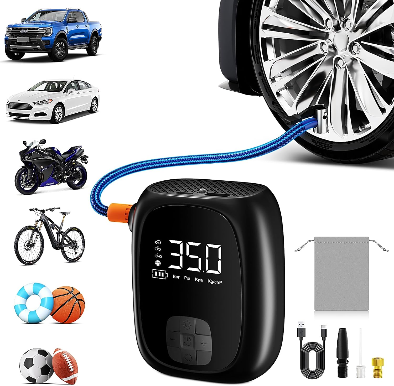 Evjeal Tire Inflator Portable Air Compressor for Fast Inflation