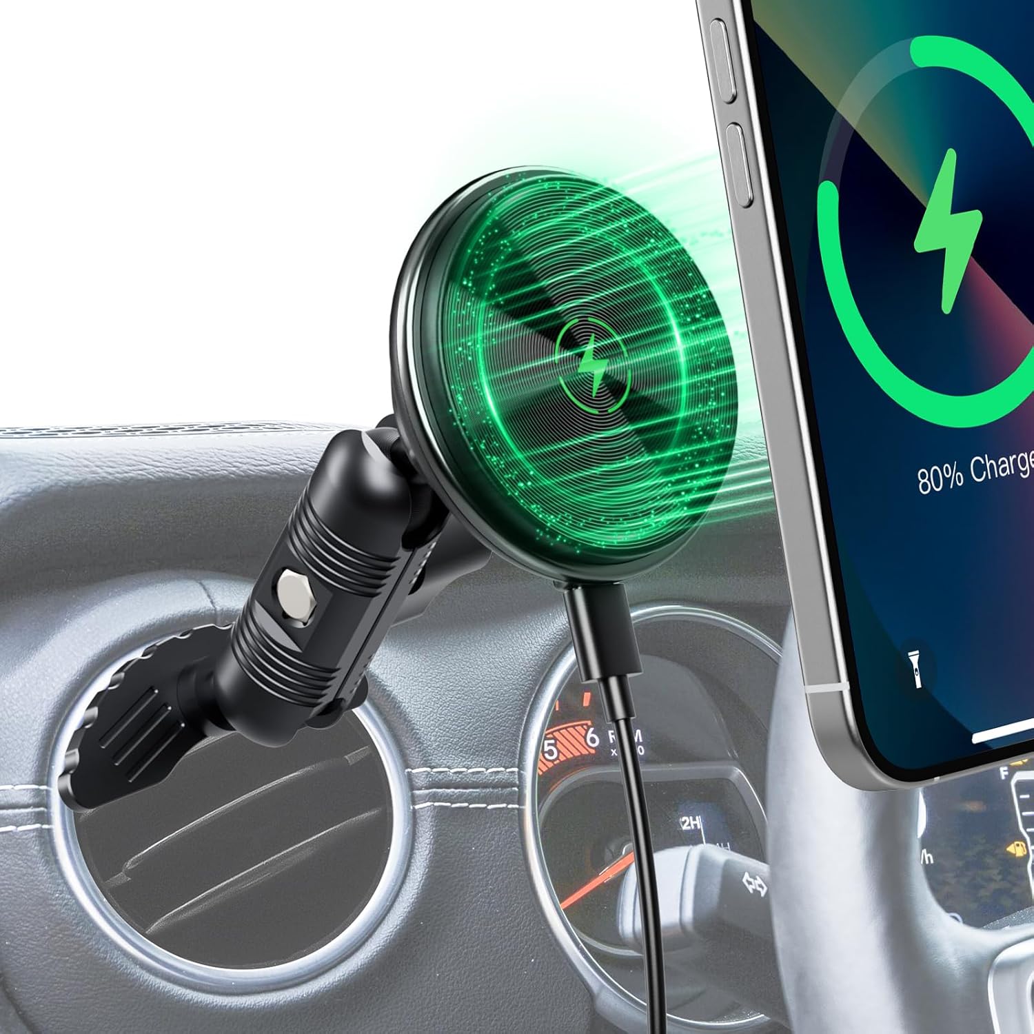 Kaishengyuan Wireless Charger Magnetic Vent Phone Mount for Jeep