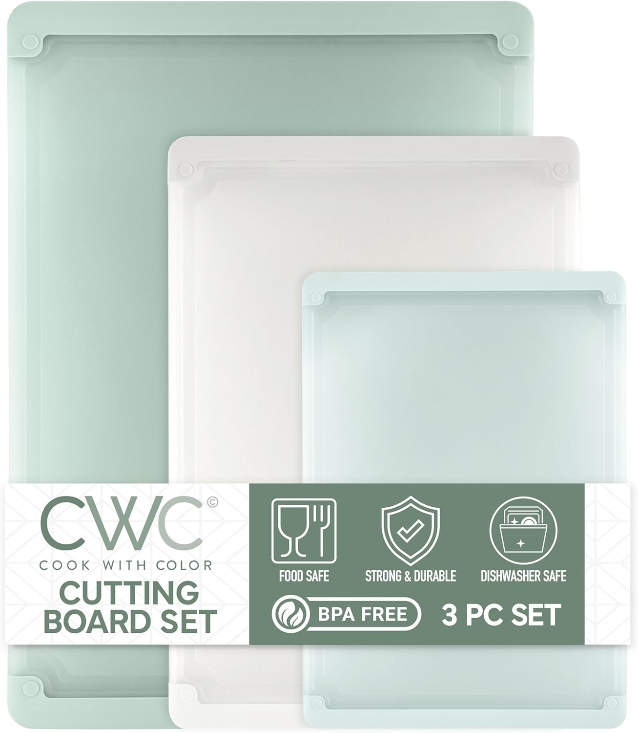 Extra Large Cutting Board Set with Non-Slip Edges for Cooking