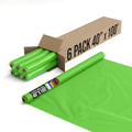 Party Solids Lime Plastic Table Cover Roll Pack of 6 - Heavy Duty