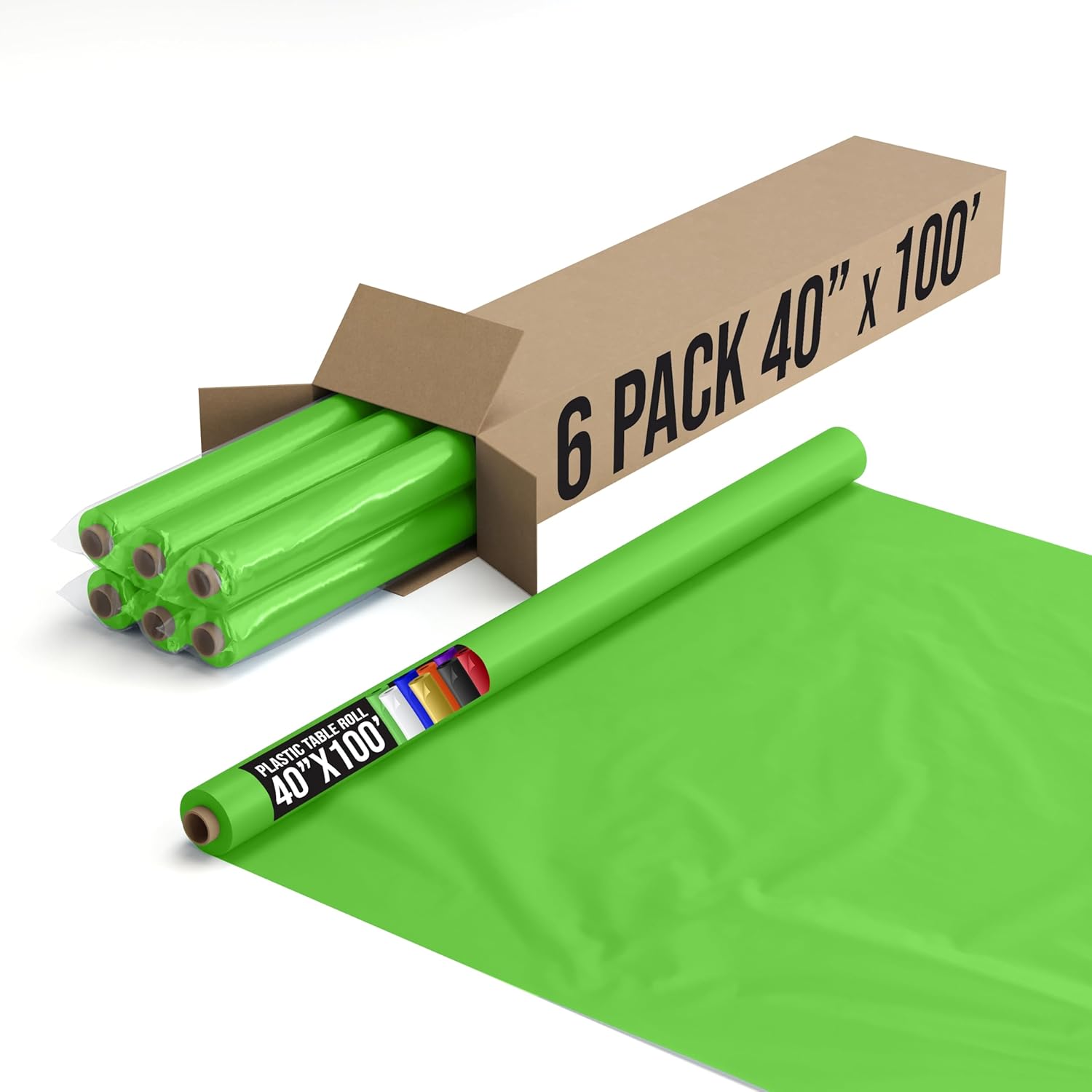 Lime Plastic Table Cover Roll Pack of 6 for All Occasions