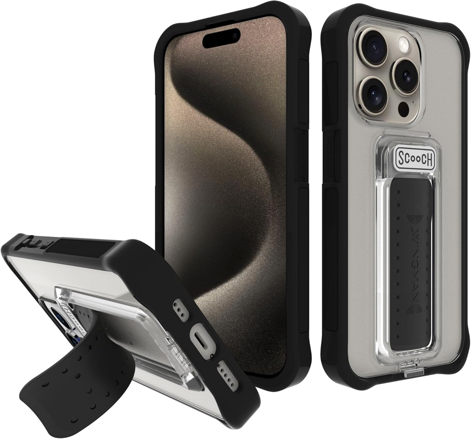 Scooch iPhone 15 Pro Case with Stand and Military Grade Protection