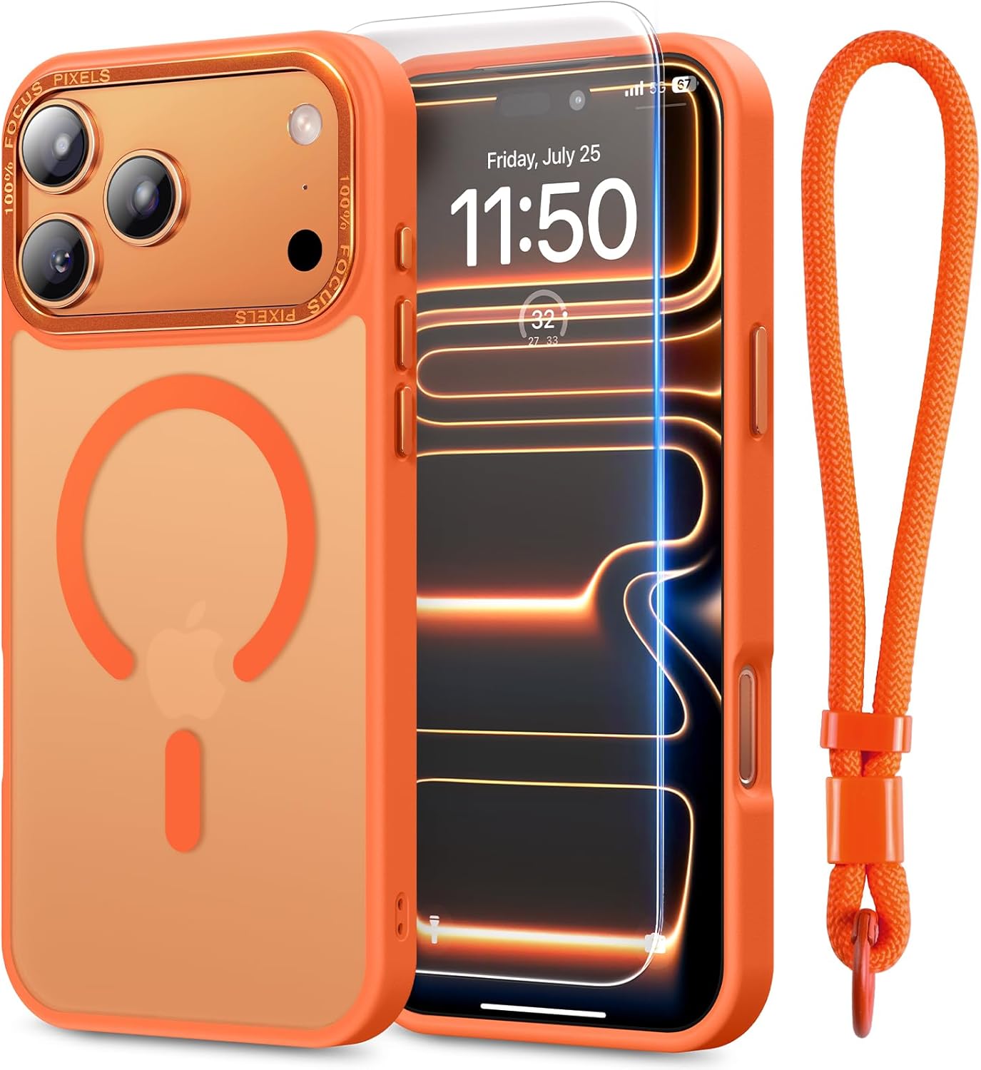 Stronger Magnetic Shockproof Case for iPhone 17 Pro Max Cosmic Orange