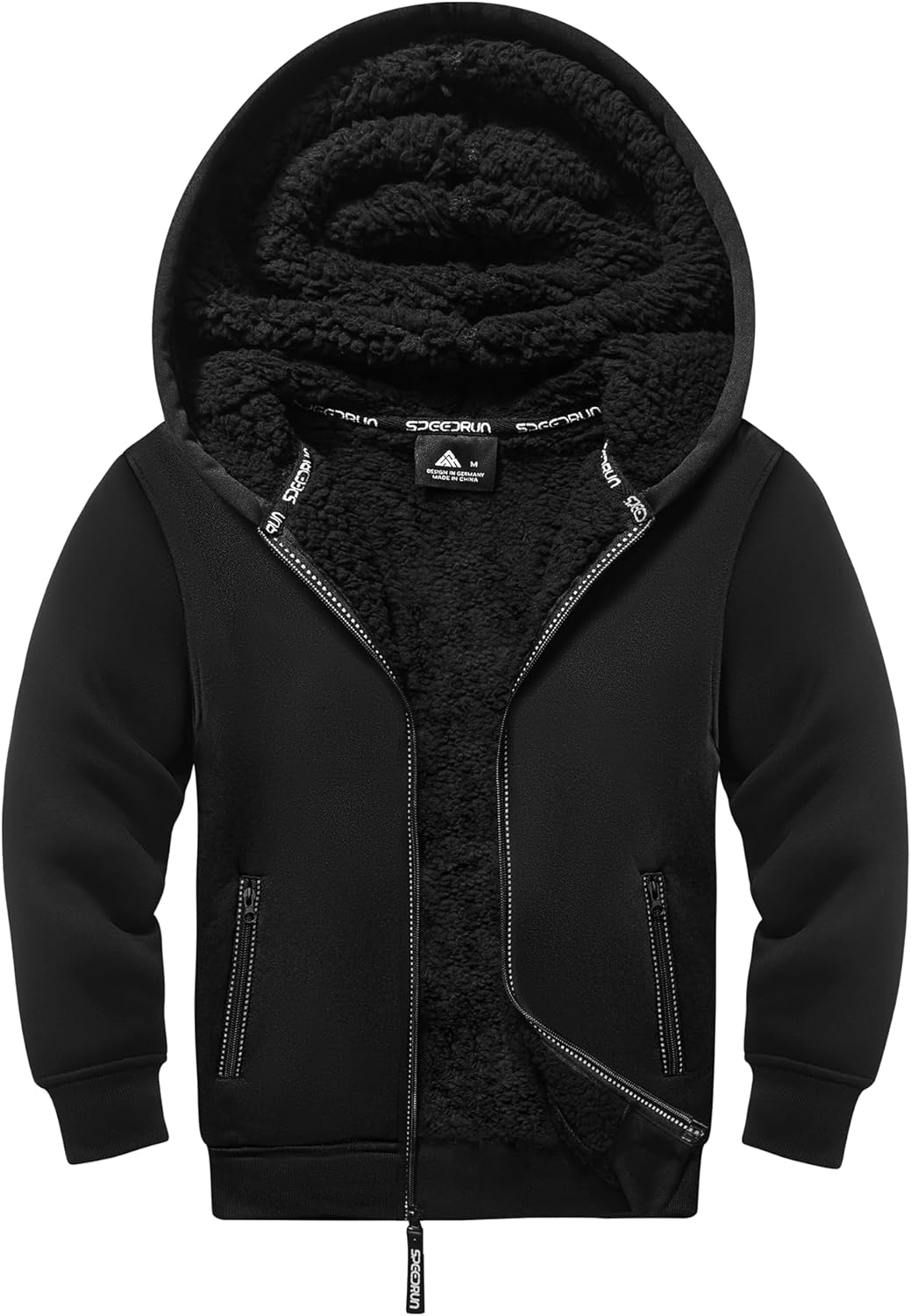 Unisex Boys Girls Fleece Hoodie Sherpa Lined Jacket for Kids