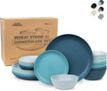 Wheat Straw Dinnerware Set for 8 - Lightweight Unbreakable Plates