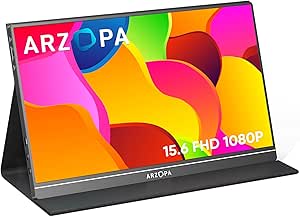 ARZOPA Portable Monitor 15.6ft' FHD External Screen for Gaming