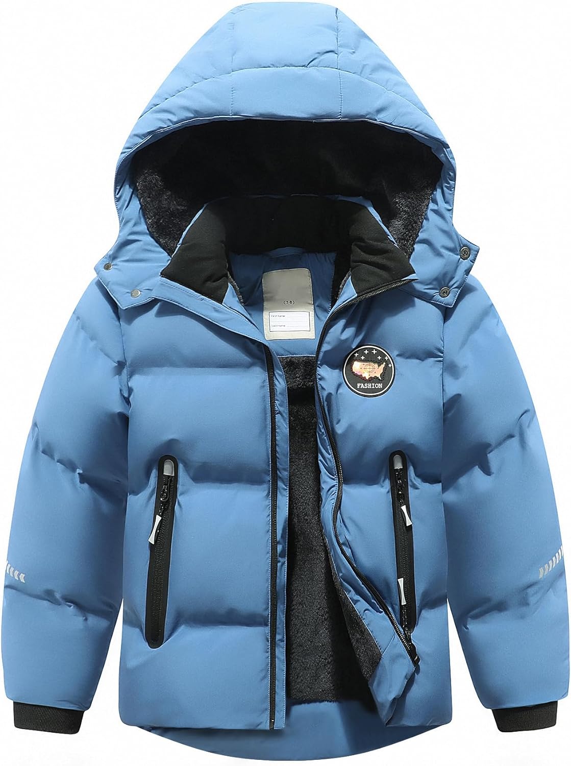 Kids Boy's Winter Coat Waterproof Fleece Lined Puffy Jacket
