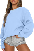Womens Oversized Crewneck Fleece Sweatshirt - Cozy Y2K Style