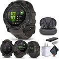 Instinct 3 45mm Black AMOLED GPS Smartwatch with Earbuds Bundle