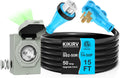 15 Feet 50 Amp Generator Cord and Power Inlet Box Combo Kit - Reliable