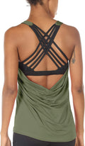 icyzone Women's Open Back Workout Yoga Tank Tops with Built-in Bra