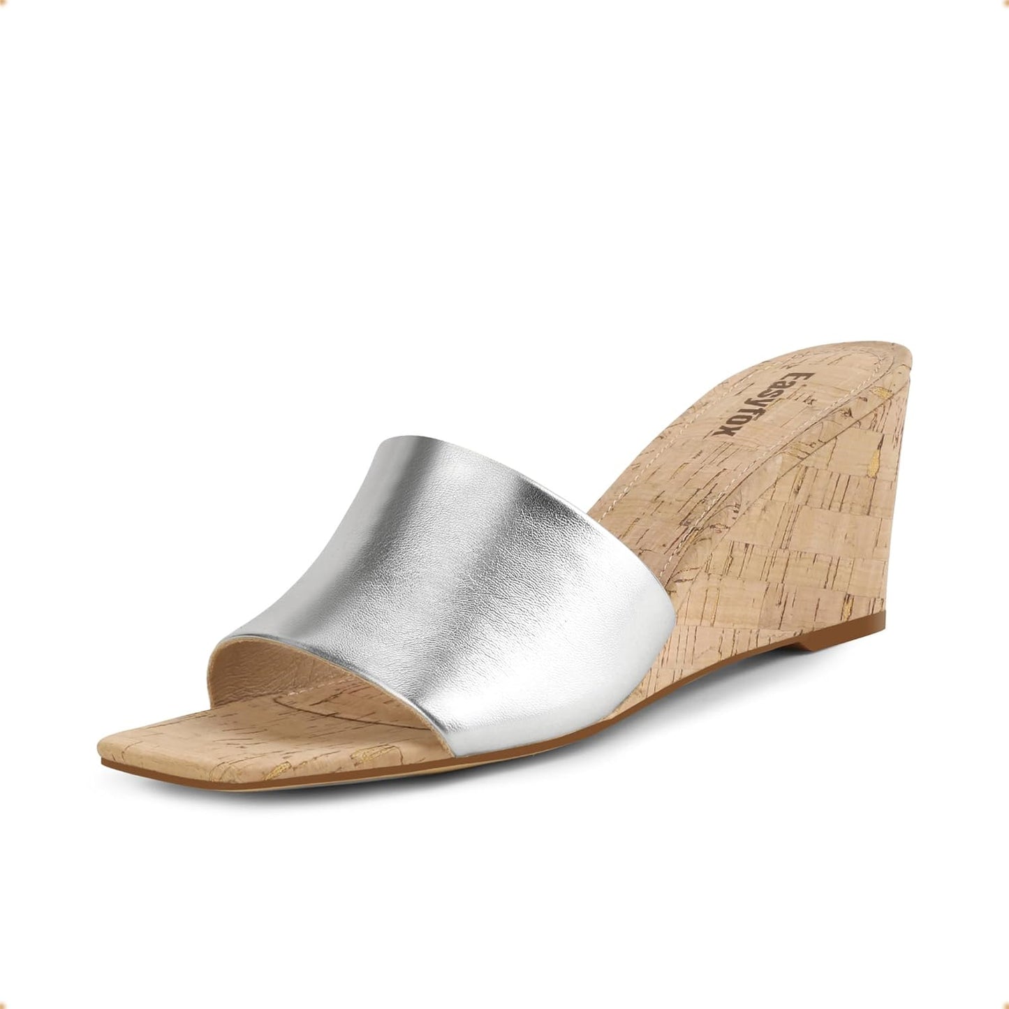 Wedge Sandals for Women Open Toe Heels Comfortable Slip On