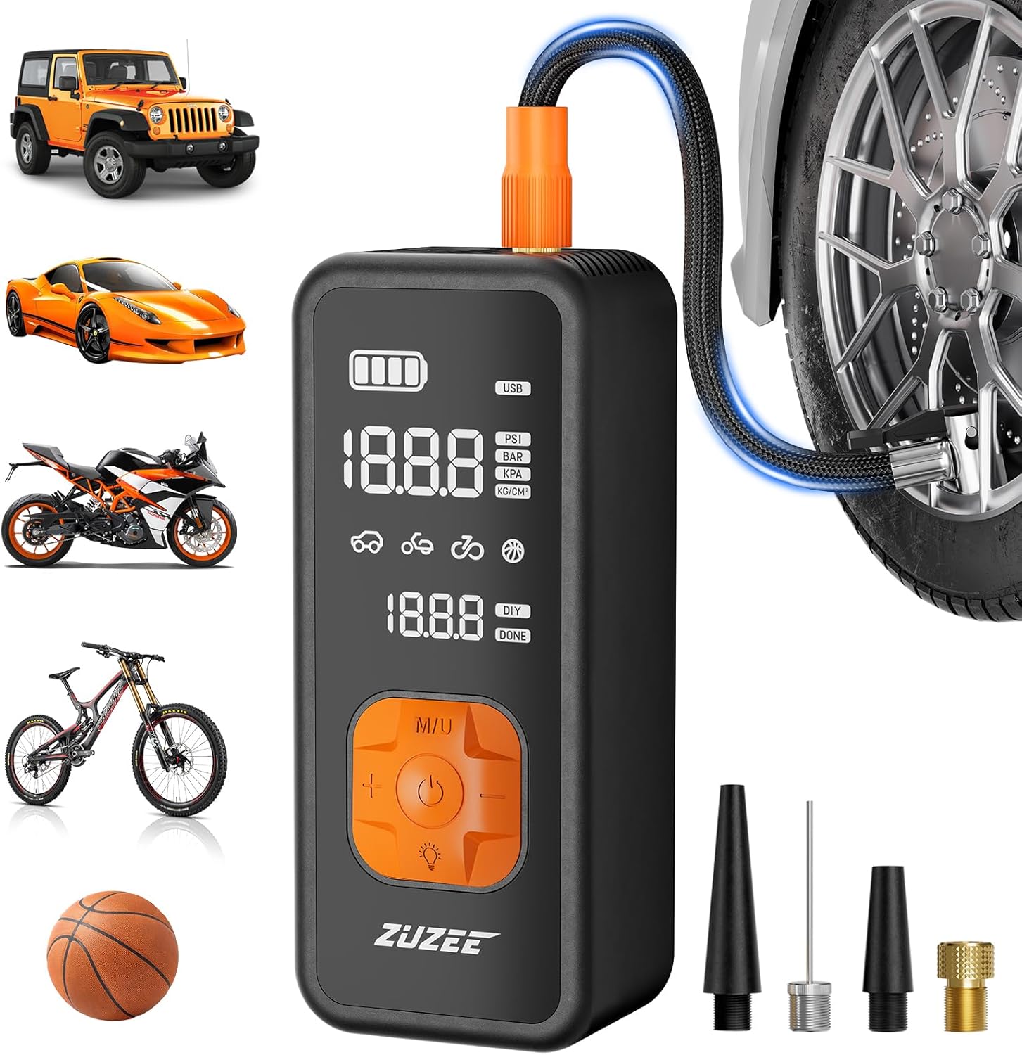 Portable Tire Inflator with Digital Gauge - Fast & Reliable