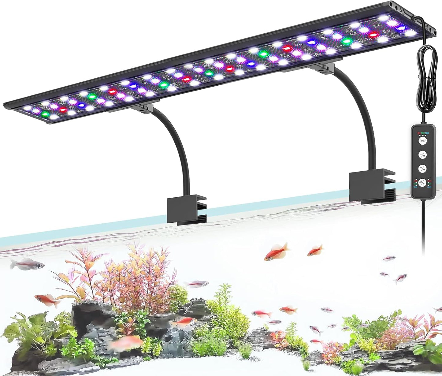 AQQA LED Aquarium Light for 32-40 Inch Fish Tanks, 30W