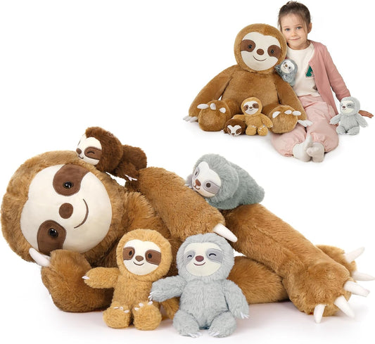 MaoGoLan Sloth Stuffed Animal Set for Kids, 5 Plush Toys