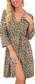 PrinStory Women Kimono Robes Short Lightweight Soft Knit Sleepwear
