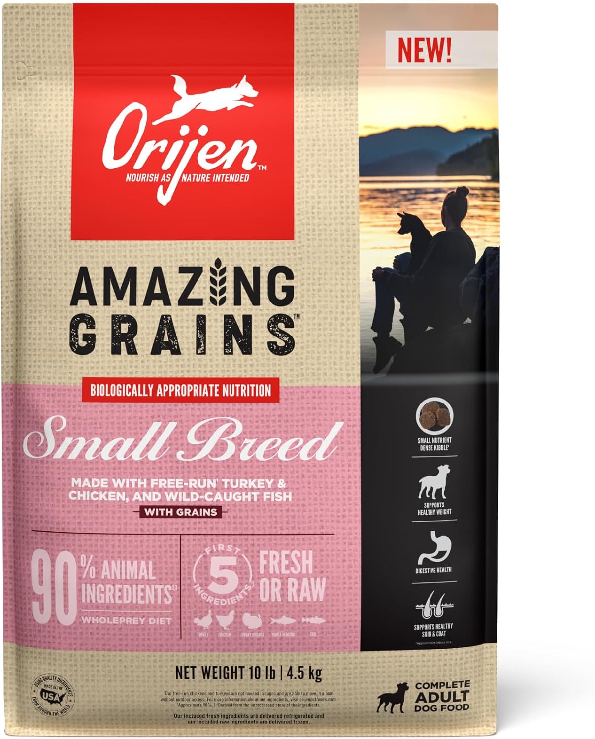 ORIJEN Amazing Grains High Protein Dog Food for Small Breeds