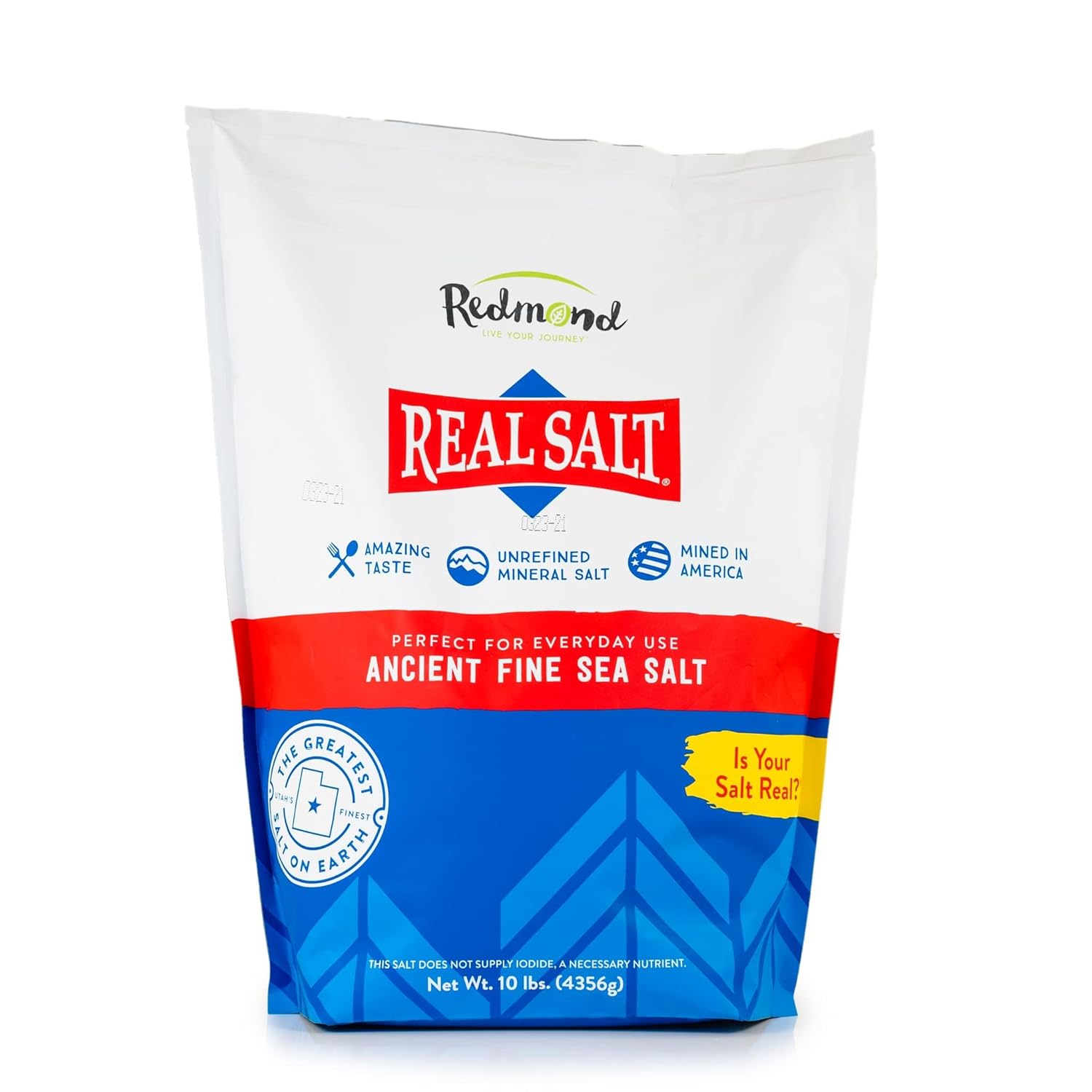 Redmond Real Salt 10 Lb Bag - Natural Unrefined Gluten Free Salt