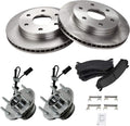 TRQ Wheel Hub & Posi Ceramic Brake Pad Rotor Kit for GM Trucks