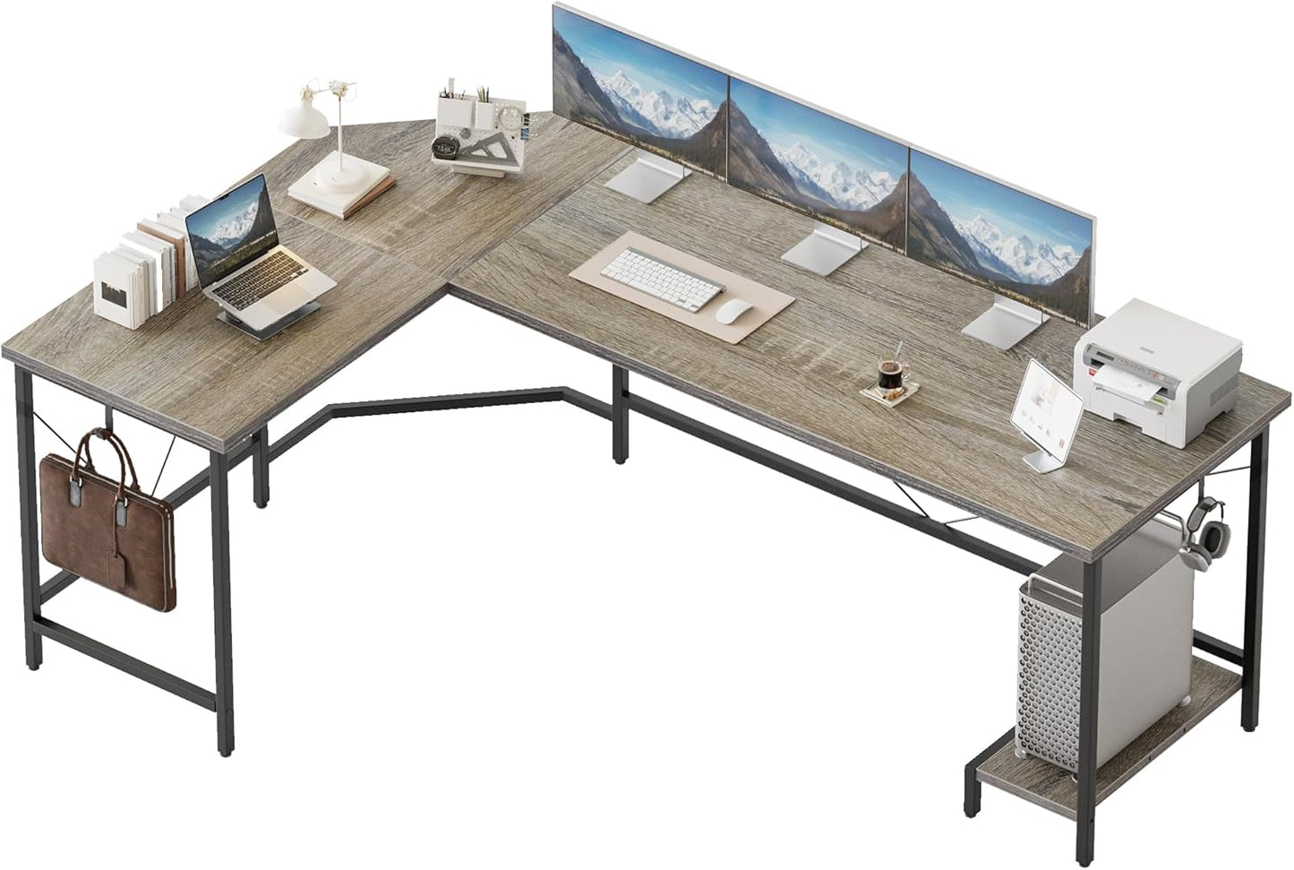 L Shaped Gaming Desk 66in - Perfect Corner Computer Desk