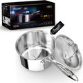 2 Quart Sauce Pan with Lid - Tri Ply Stainless Steel 2 Qt