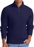 Askdeer Men's Quarter Zip Pullover Sweater - Classic Warm Comfort