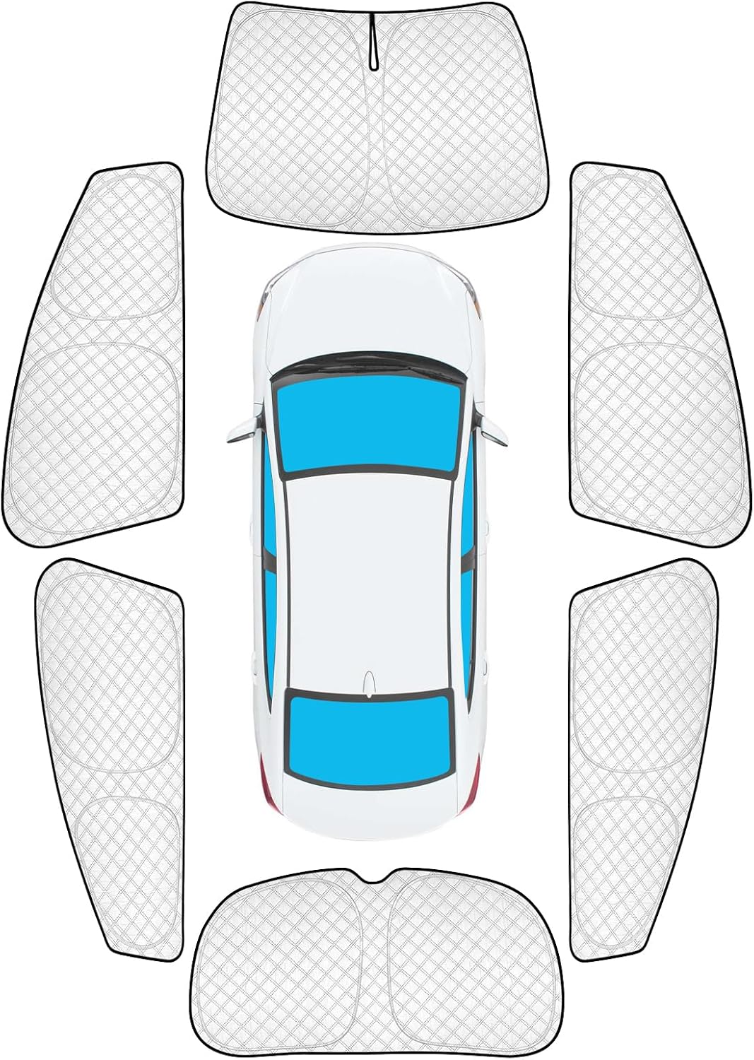 KMF 6pcs Thicken Full Window Sun Shades for Hyundai Elantra