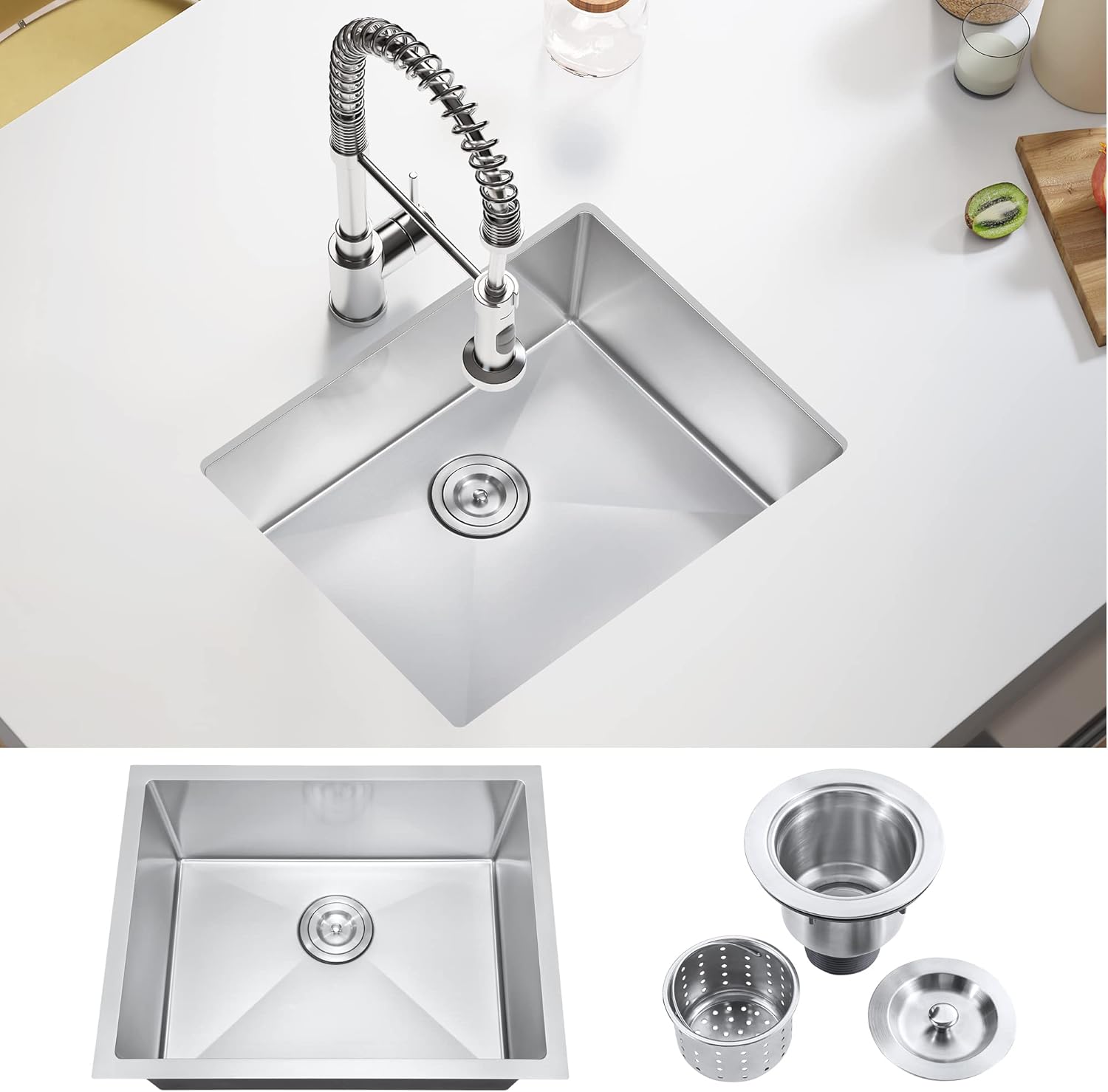 ATTOP 23 Inch Undermount Kitchen Sink with Nano Coating Finish