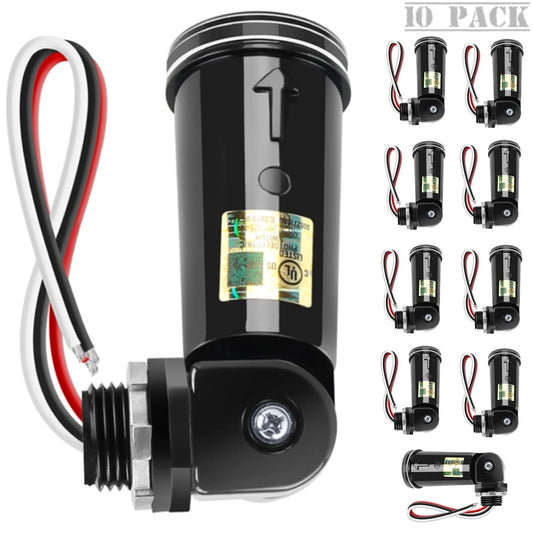 10 Pack Photo Cell Outdoor Light Sensor for Dusk to Dawn Use